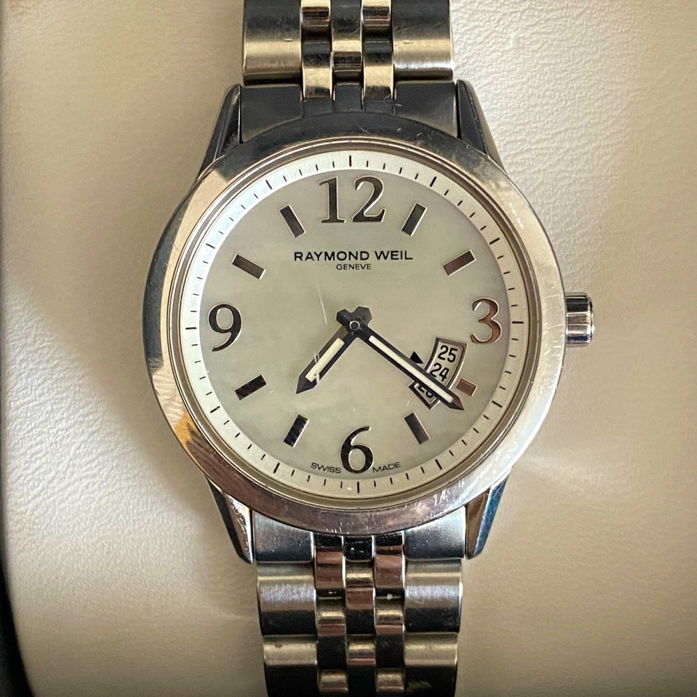 Raymond Weil Mother of Pearl Freelancer Ladies Watch w/ Luminous Dials